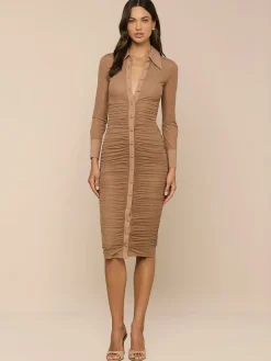 Adriana Ruched Midi Dress
