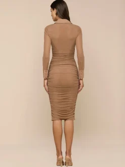 Adriana Ruched Midi Dress