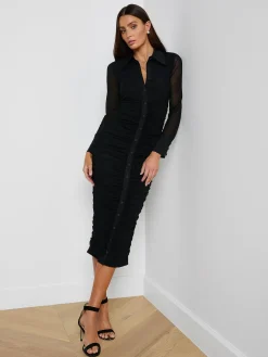 Adriana Ruched Midi Dress