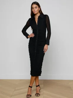 Adriana Ruched Midi Dress