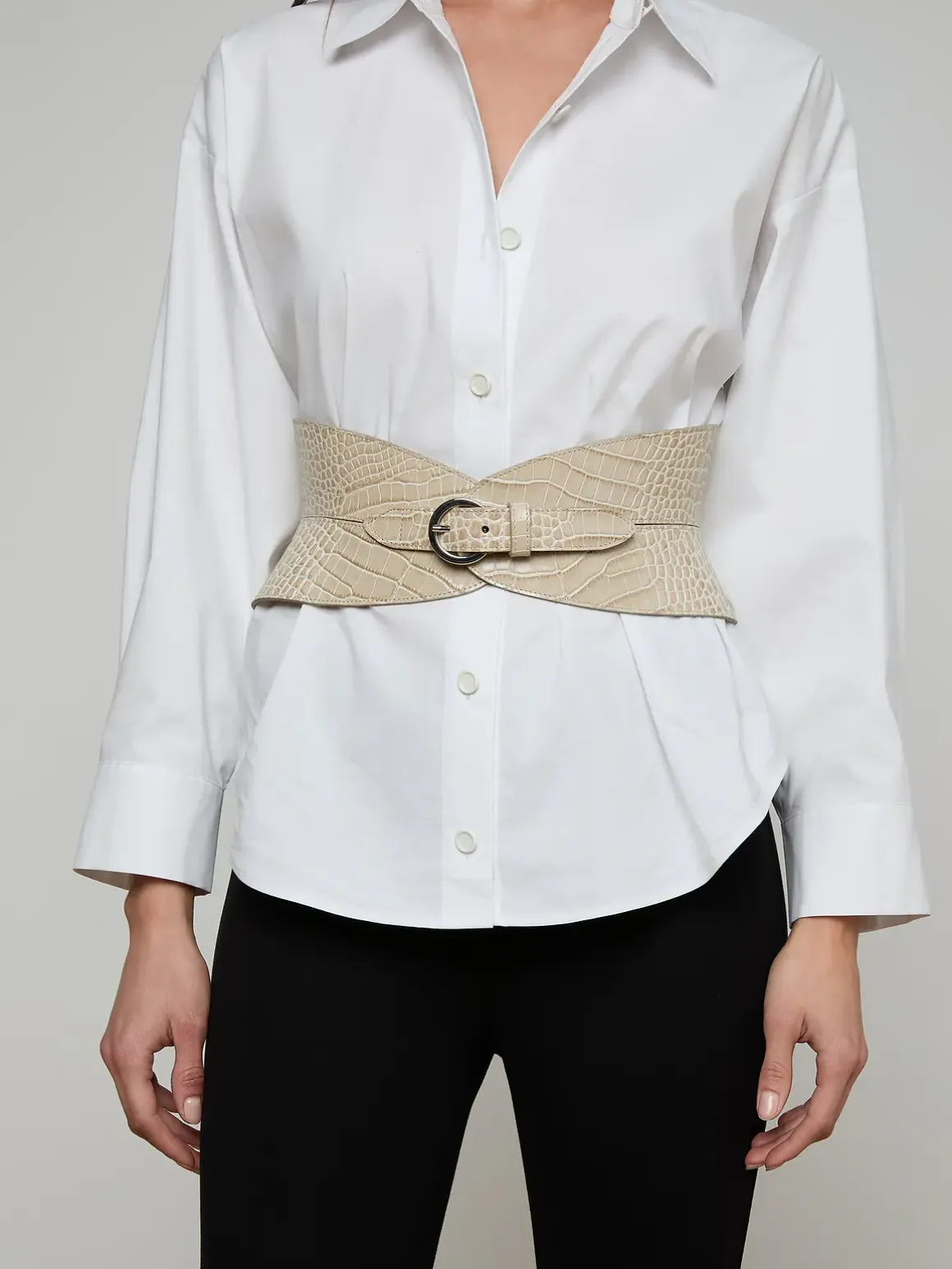 Alexandra Croc-Embossed Corset Belt