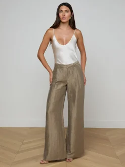 Allanah Linen-Blend Trouser
