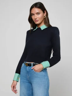 April Poplin Collar Pullover