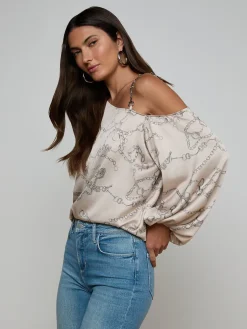 Asami Chain One-Shoulder Blouse