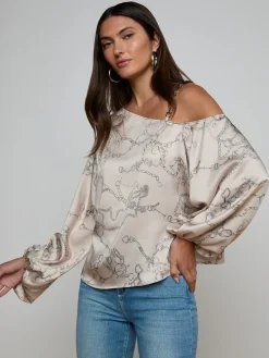 Asami Chain One-Shoulder Blouse