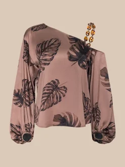 Asami Chain One-Shoulder Blouse