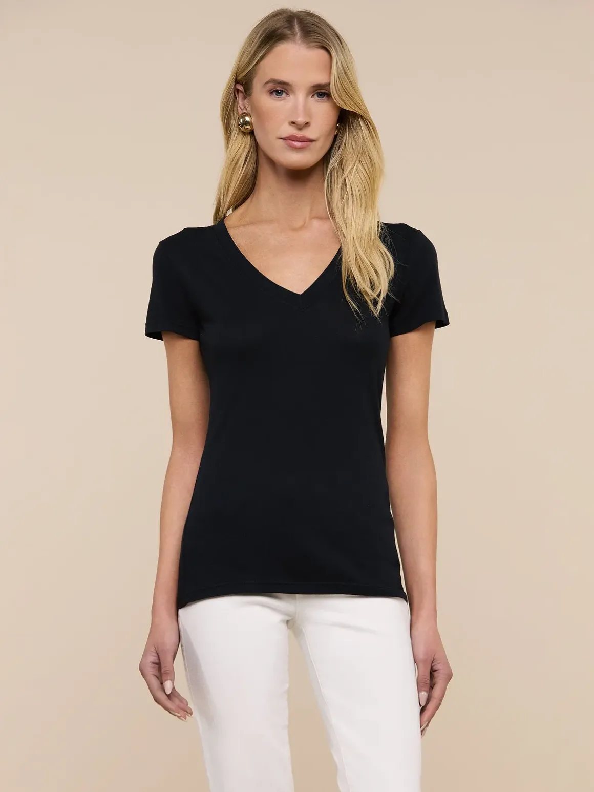 Becca Cotton V-Neck Tee