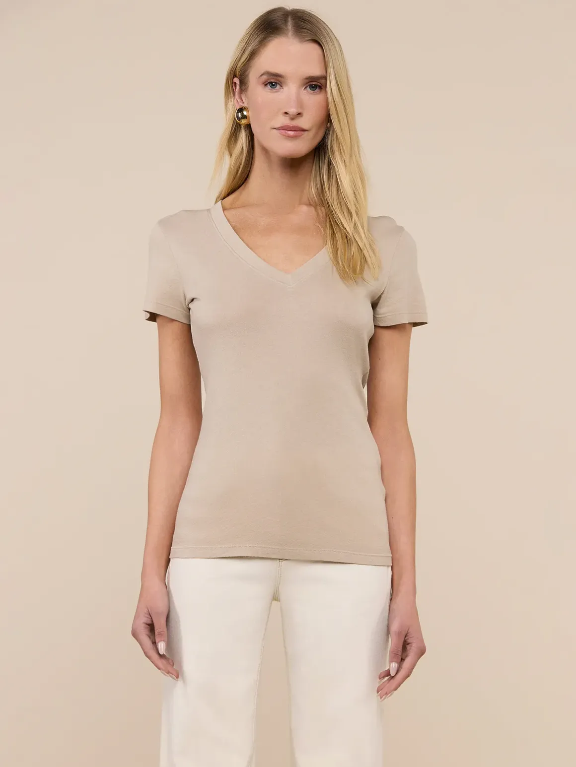 Becca Cotton V-Neck Tee