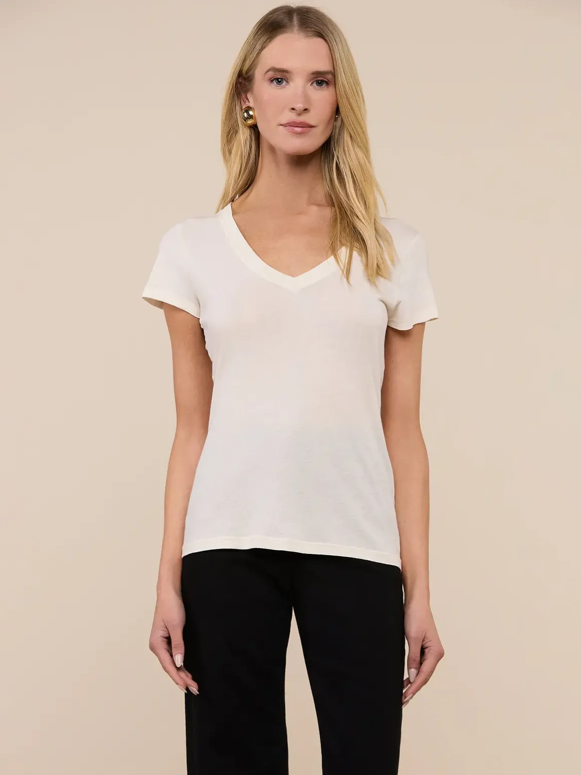 Becca Cotton V-Neck Tee