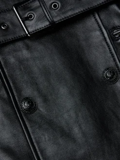 Celina Fringed Leather Trench