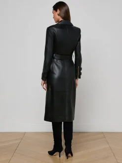 Celina Leather Trench Coat
