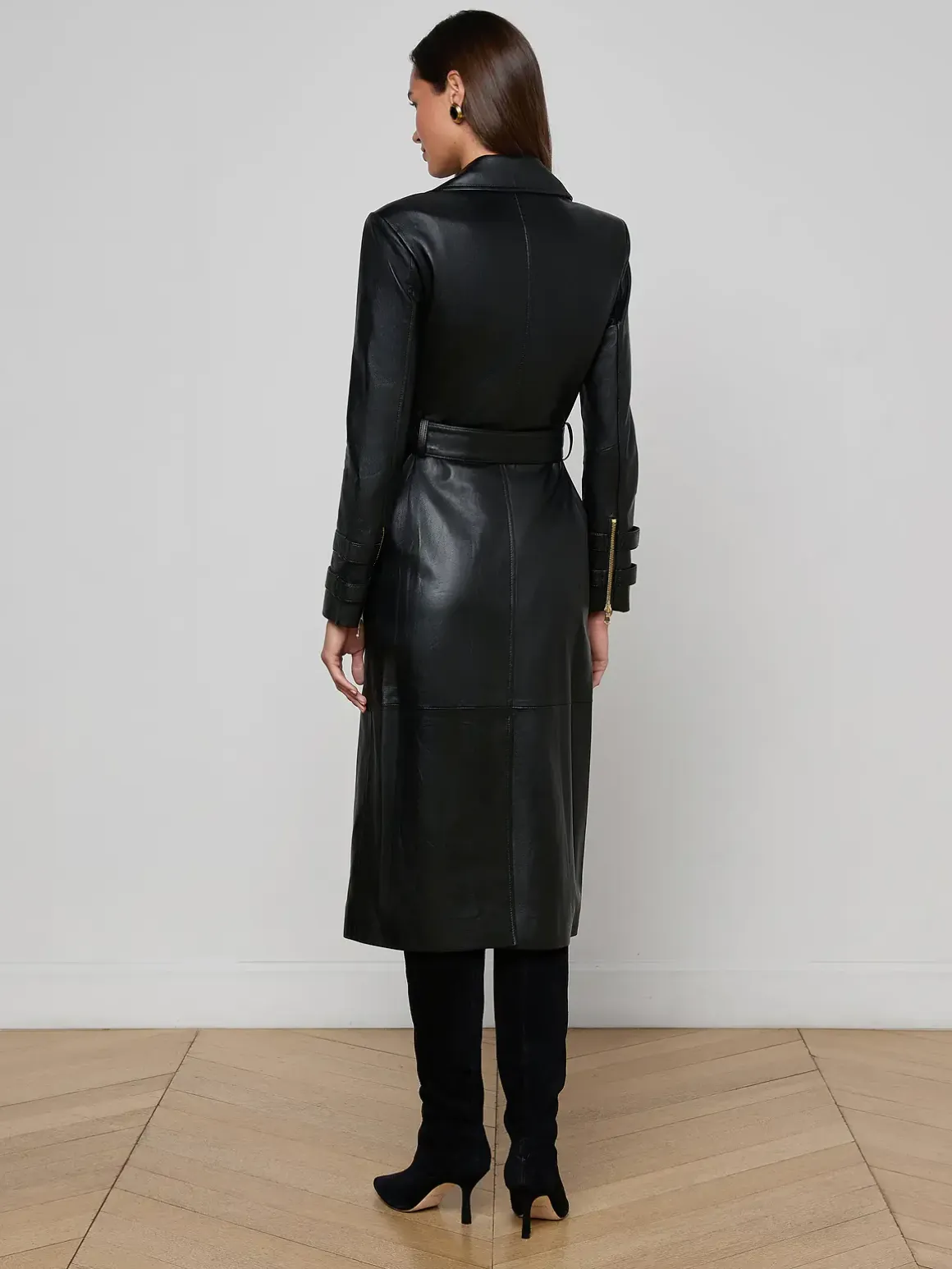 Celina Leather Trench Coat