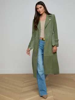 Celina Suede Trench Coat