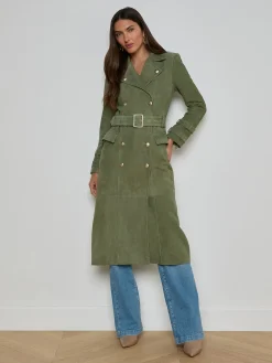 Celina Suede Trench Coat