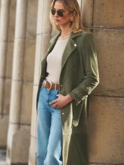 Celina Suede Trench Coat
