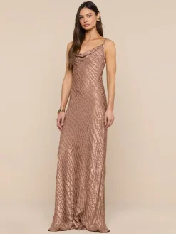 Christine Burnout Satin Dress