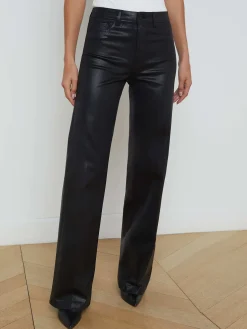 Clayton Coated Wide-Leg Jean