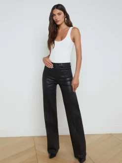 Clayton Coated Wide-Leg Jean