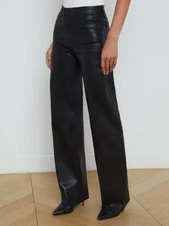 Clayton Coated Wide-Leg Jean
