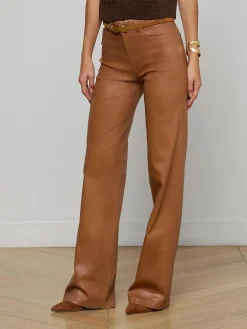 Clayton Coated Wide-Leg Jean