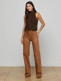 Clayton Coated Wide-Leg Jean