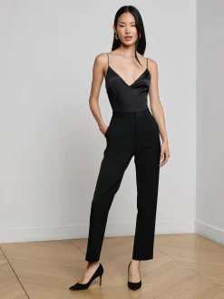 Dara Stretch-Satin Bodysuit