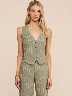 Drina Linen-Blend Vest