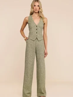 Drina Linen-Blend Vest
