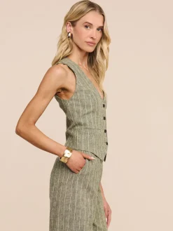 Drina Linen-Blend Vest