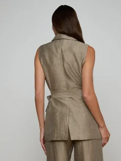 Harper Linen-Blend Vest