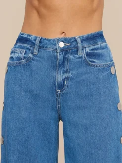 Jennings Snap Wide-Leg Jean