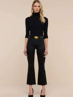 Kendra Coated Cropped Flare Jean