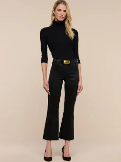 Kendra Coated Cropped Flare Jean