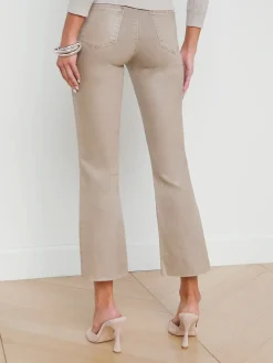 Kendra Coated Cropped Flare Jean