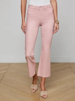 Kendra Coated Cropped Flare Jean
