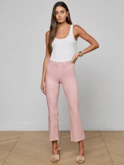 Kendra Coated Cropped Flare Jean