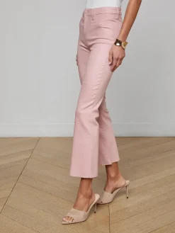 Kendra Coated Cropped Flare Jean