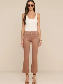 Kendra Coated Cropped Flare Jean