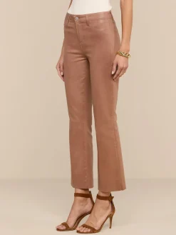 Kendra Coated Cropped Flare Jean