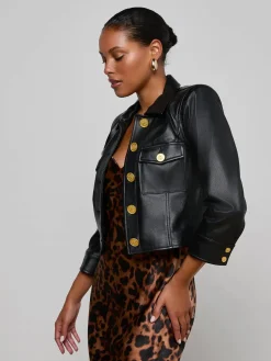Kumi Cropped Leather Jacket