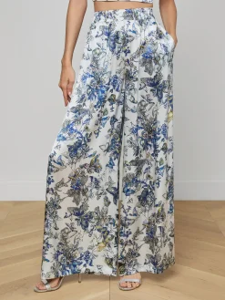 Lillian Silk Wide-Leg Pant
