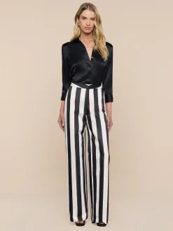 Livvy Satin Straight-Leg Trouser