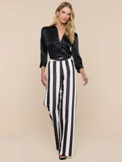 Livvy Satin Straight-Leg Trouser