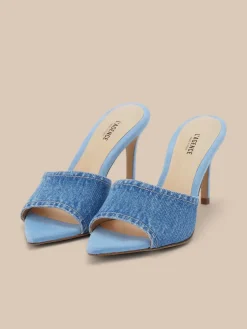 Lolita Denim Open-Toe Mule