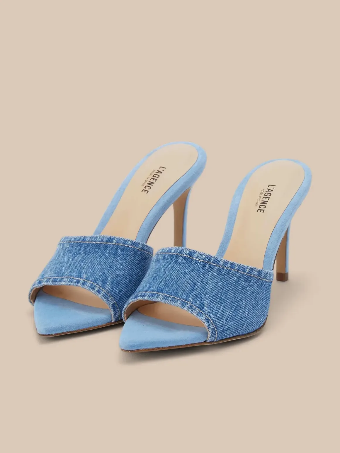 Lolita Denim Open-Toe Mule