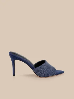 Lolita Denim Open-Toe Mule