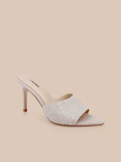 Lolita Linen Open-Toe Mule