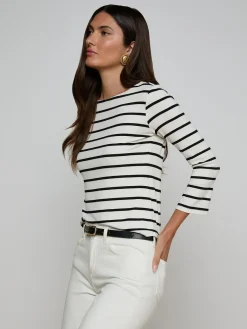 Lucille Striped Boatneck Top