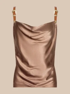 Lux Silk Buckle-Strap Camisole