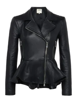 Lyric Leather Peplum Jacket